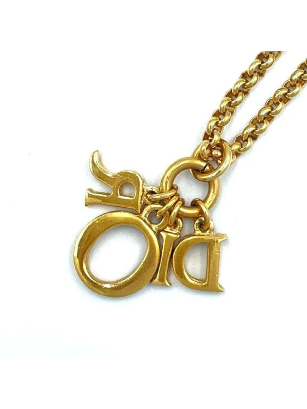 Dior Vintage Logo Gold Plated Necklace - Picture 2 of 11